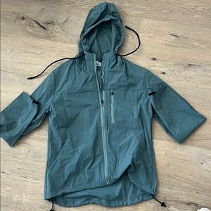 Teal Hooded Windbreaker Jacket